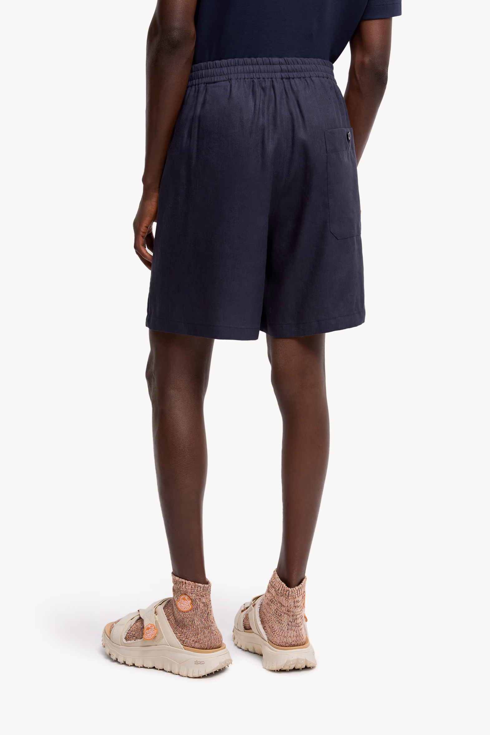 Moncler x Gilga Farm Designed by Donald Glover Linen Blend Shorts Men Navy Blue Moncler 5